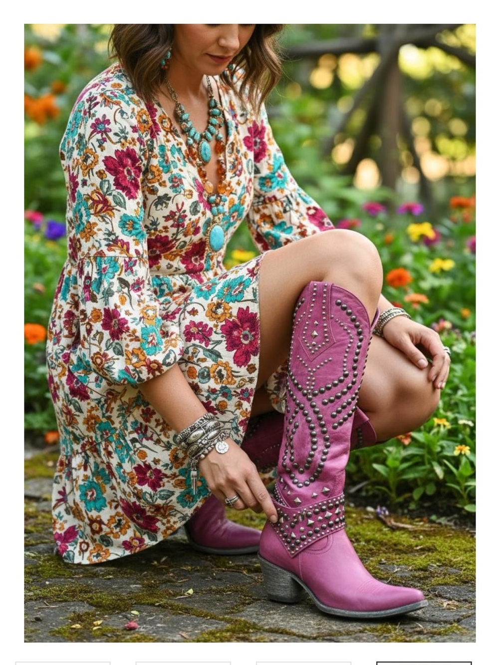 Old Gringo Belinda Studded Tall Boots Pink 5.5B EUC - Picture 10 of 12